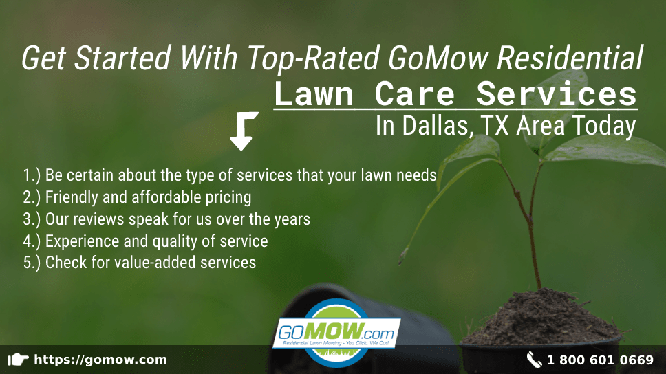 Get Started With Top-Rated GoMow Residential Lawn Care Services In Dallas, TX Area Today