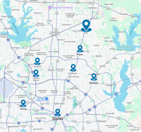 Gomow Lawn Care Service Area Map in Allen, TX