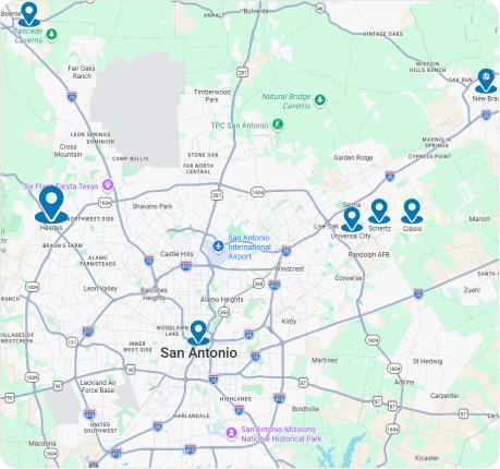 Gomow Lawn Care Service Area Map in Helotes, TX
