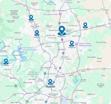 Gomow Lawn Care Service Area Map in Round-rock, TX