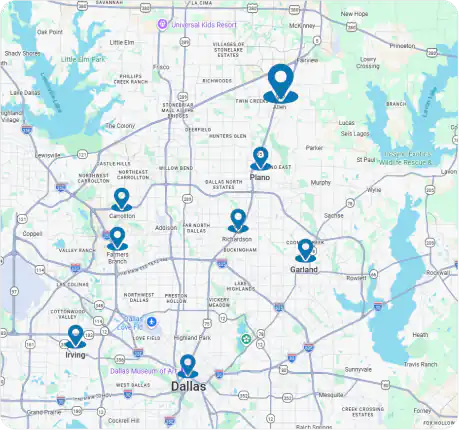 Gomow Lawn Care Service Area Map in Allen, TX